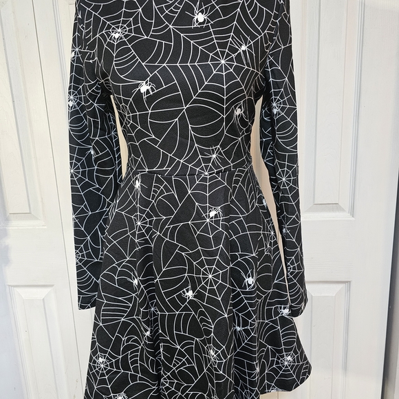 🕸️ Spooky Chic Spiderweb Skater Dress 🕸️ - Picture 2 of 4